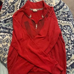 pink red sweatshirt